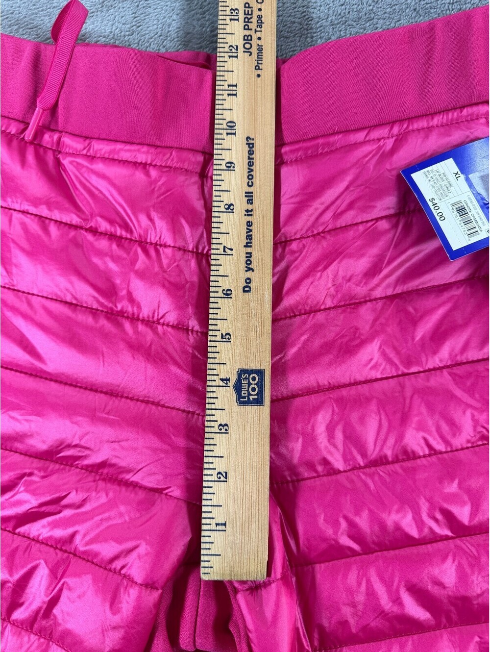 JoyLab Women's Quilted Puffer Pants Pink Panel Design Ribbed Cuffs Size XL NWT - Picture 6 of 9